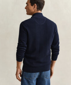 Gant Micro Textured Cotton Zip Cardigan