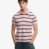 Superdry Vintage Stripe Jersey Polo Light Pink