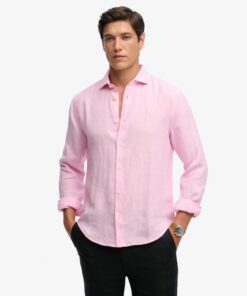 Superdry Riviera L/s Linen Shirt City Pink Chambray