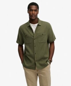 Superdry Merchant Textured Shirt Beetle Green