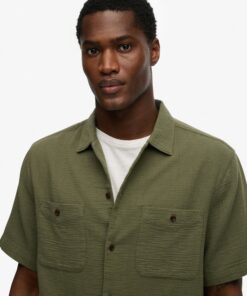 Superdry Merchant Textured Shirt Beetle Green