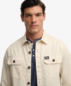 Superdry 2 Pocket Overshirt Oatmel Beige