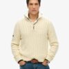 Superdry Cotton Classic Cable Pullover Cream