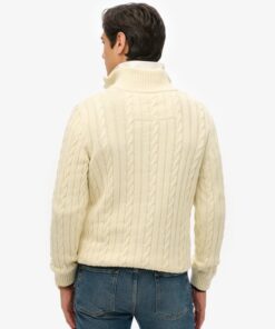 Superdry Cotton Classic Cable Pullover Cream