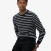 Superdry Marchant Breton Jumper Navy Breton Stripe