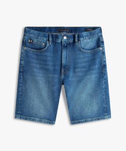 Tommy Hilfiger Denton Faded Straight Leg Denim Shorts Cobalt Blue