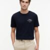 Tommy Hilfiger Logo Jersey Crew Neck T-Shirt Navy Blue