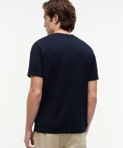 Tommy Hilfiger Logo Jersey Crew Neck T-Shirt Navy Blue